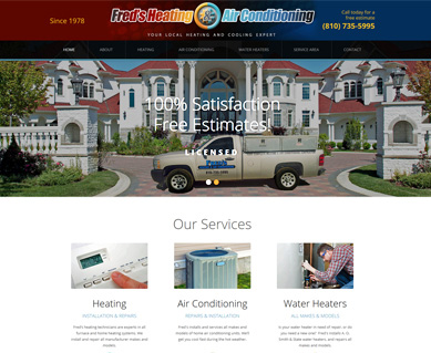 Heating and Air Conditioning Website Design Portfolio Ohio
