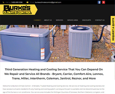 Heating and Air Conditioning Website Design Portfolio Ohio